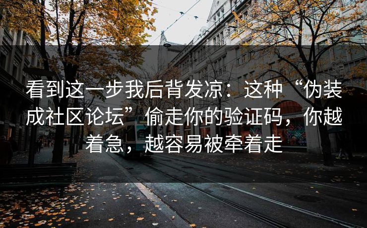 看到这一步我后背发凉：这种“伪装成社区论坛”偷走你的验证码，你越着急，越容易被牵着走