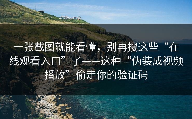 一张截图就能看懂，别再搜这些“在线观看入口”了——这种“伪装成视频播放”偷走你的验证码